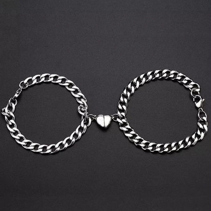 Magnetic Heart Couple Bracelets – 2PCS Matching Chain Set